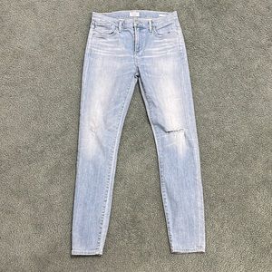 AGOLDE Sophie Distressed High Waist Skinny Jeans light blue wash